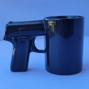 Black Pistol Mug Ceramic 16.9 oz Lock n Load Your Favorite Beverage!